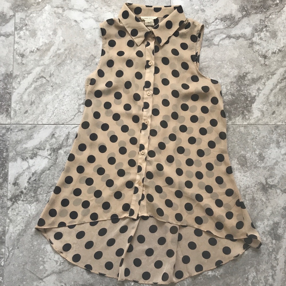 Sheer polka dot shirt